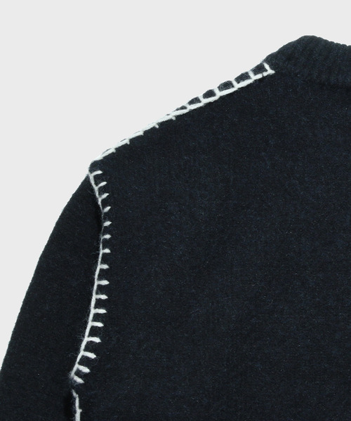 NIDO（ニド）の「ハンドステッチニットプロオーバー（ニット/セーター・メンズ・ベージュ/ブルー/ブラック・M/L）」の17枚目の写真