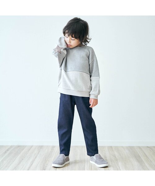 apres les cours(アプレレクール)の「裏微起毛デニム/7days Style pants 10分丈(その他パンツ・キッズ・ネイビー/ブルー・130/90/120/140/100/80/110)」の3枚目の写真