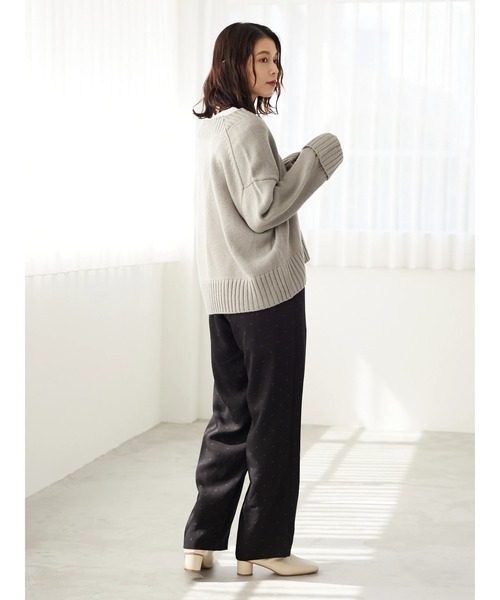 Green　Parks（グリーンパークス）の「厚みショート丈Vネックプルオーバー＊（ニット/セーター・レディース・ブルー/オレンジ/グレー/ブラック/アイボリー・FREE）」の12枚目の写真