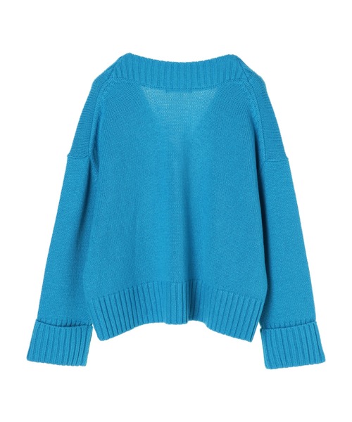 Green　Parks（グリーンパークス）の「厚みショート丈Vネックプルオーバー＊（ニット/セーター・レディース・ブルー/オレンジ/グレー/ブラック/アイボリー・FREE）」の15枚目の写真