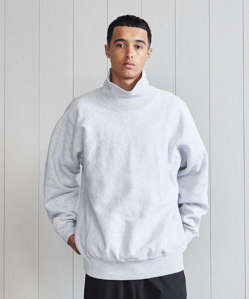 H BEAUTY&YOUTH UNITED ARROWS(エイチビューティーアンドユースユナイテッドアローズ)の「<H>SWEAT MOCK NECK PULLOVER/カットソー(スウェット・メンズ・ホワイト/グレー・S/M/L)」の1枚目の写真