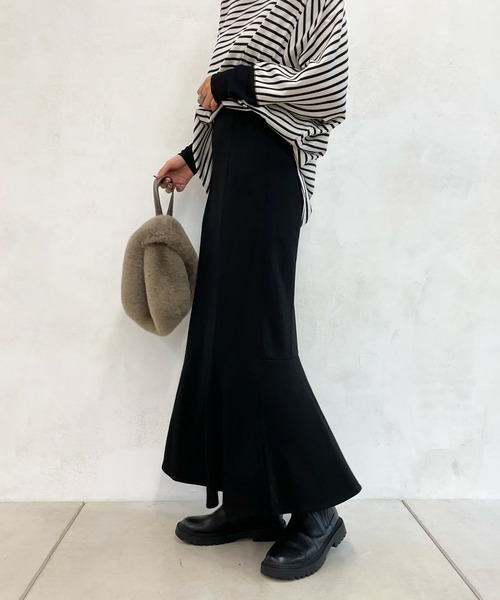 DouDou(ドゥドゥ)の「【WEB限定】カットマーメイド切替スカート(スカート・レディース・ブラック/ベージュ/ライトベージュ・38/36)」の8枚目の写真