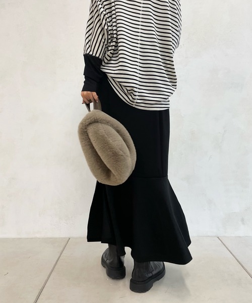 DouDou(ドゥドゥ)の「【WEB限定】カットマーメイド切替スカート(スカート・レディース・ブラック/ベージュ/ライトベージュ・38/36)」の19枚目の写真