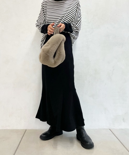 DouDou(ドゥドゥ)の「【WEB限定】カットマーメイド切替スカート(スカート・レディース・ブラック/ベージュ/ライトベージュ・38/36)」の5枚目の写真