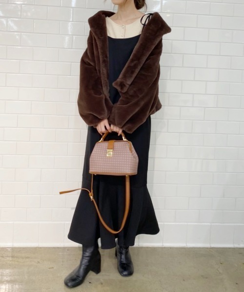 one after another NICE CLAUP(ワンアフターアナザーナイスクラップ)の「WEB限定 着回し万能なマーメイドキャミワンピース(ワンピース・レディース・ブラック/ベージュ/ブラウン系その他/モカ/グレー系その他/チェック/パープル系その他・FREE)」の21枚目の写真