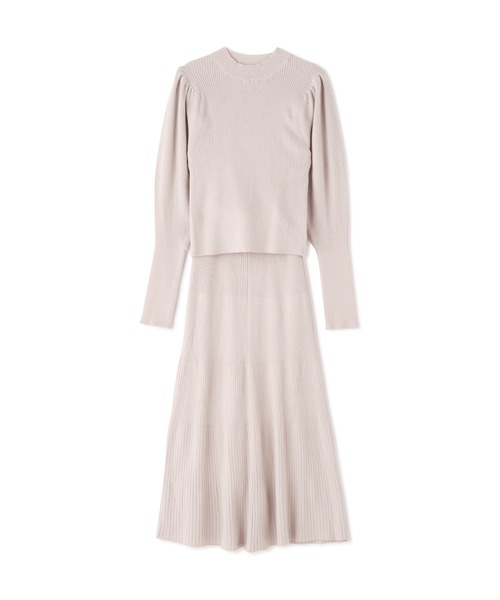 N.（N. Natural Beauty Basic）（エヌエヌナチュラルビューティーベーシック）の「◆ボトルネックパワーショルダーニットセットアップ（ワンピース・レディース・モカ/グリーン/クリーム・MEDIUM）」の17枚目の写真