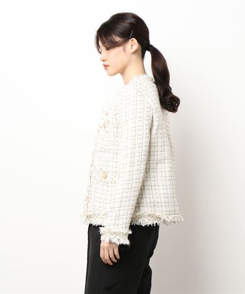 ジャケット・アウター Jasmin Jasmine Grandiflorum ジャケット ノーカラージャケット