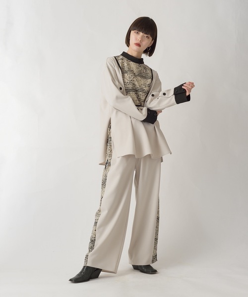La SRIC(ラスリック)の「La SRIC / ボタンスリーブBL【セットアップ可】(シャツ/ブラウス・レディース・ブラック/グレー系その他・38)」の9枚目の写真