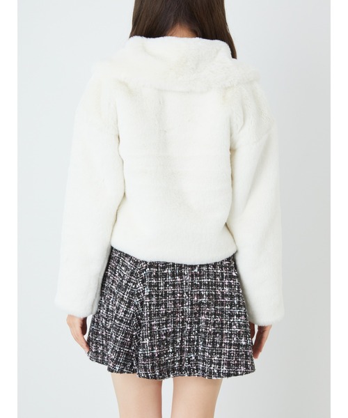 Ank Rouge（アンクルージュ）の「エコファーショートジャケット（その他アウター・レディース・ブラック/オフホワイト・M）」の7枚目の写真