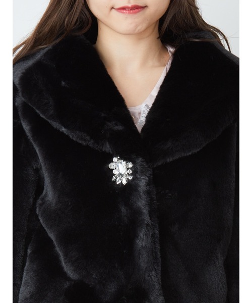 Ank Rouge（アンクルージュ）の「エコファーショートジャケット（その他アウター・レディース・ブラック/オフホワイト・M）」の8枚目の写真