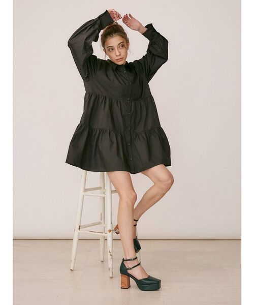 EVRIS（エヴリス）の「ダブルストラップウッドヒールシューズ（パンプス・レディース・グリーン/ブラック・LARGE/SMALL/MEDIUM）」の18枚目の写真