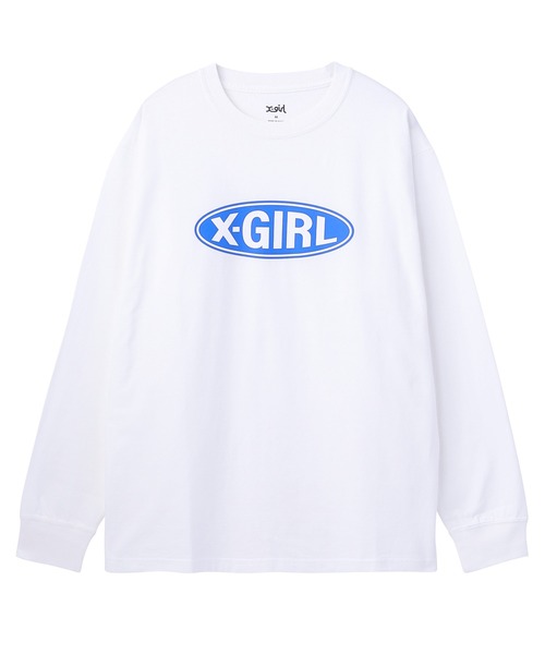 X-girl（エックスガール）の「BASIC OVAL LOGO L/S TEE（Tシャツ/カットソー・レディース・ライトブルー/ブラック/ホワイト・L/M/XL/S）」の14枚目の写真