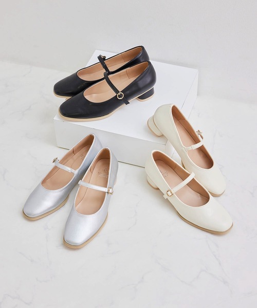 ROPE' PICNIC（ロペピクニック）の「ラウンドヒールメリージェーンパンプス（パンプス・レディース・ブラック/キナリ/シルバー・23.0cm/23.5cm/24.0cm/24.5cm）」の6枚目の写真