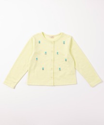 お花刺しゅうの裏毛カーディガン(100-130cm)