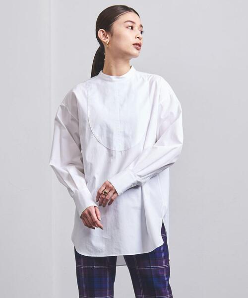 UNITED ARROWS（ユナイテッドアローズ）の「＜UNITED ARROWS＞C コンビ シャツ G（シャツ/ブラウス・レディース・ホワイト/ネイビー・FREE）」の2枚目の写真
