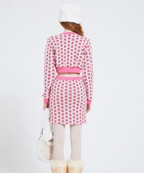 CRANK(クランク)の「【CRANK/クランク】FLOWER KNIT SKIRT/花柄スカート ニットスカート ミニスカート(スカート・レディース・ブラック/ピンク・ONE SIZE)」の14枚目の写真