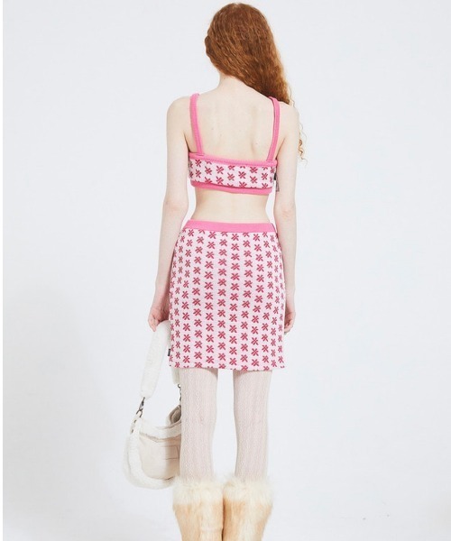 CRANK(クランク)の「【CRANK/クランク】FLOWER KNIT SKIRT/花柄スカート ニットスカート ミニスカート(スカート・レディース・ブラック/ピンク・ONE SIZE)」の16枚目の写真