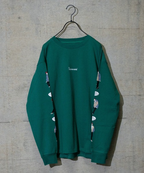 Red Cap Girl(レッドキャプガール)の「【a-r】〔Red Cap Girl/レッドキャップガール〕天竺 スリーブプリント "RED CAP GIRLS"L/S Tシャツ(Tシャツ/カットソー・メンズ・ホワイト/グリーン/ブラック・LARGE/MEDIUM)」の1枚目の写真