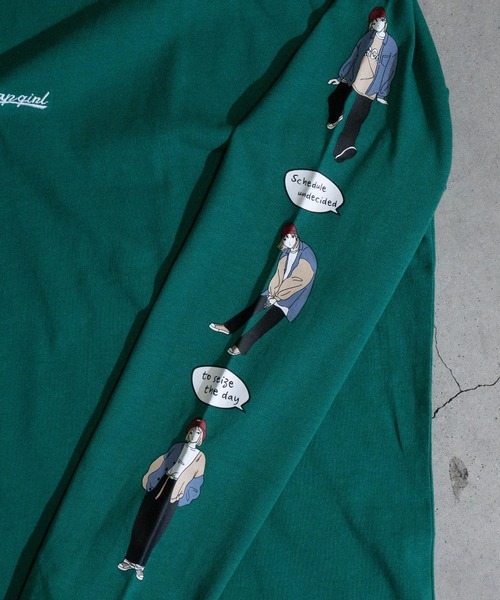 Red Cap Girl(レッドキャプガール)の「【a-r】〔Red Cap Girl/レッドキャップガール〕天竺 スリーブプリント "RED CAP GIRLS"L/S Tシャツ(Tシャツ/カットソー・メンズ・ホワイト/グリーン/ブラック・LARGE/MEDIUM)」の15枚目の写真