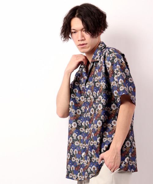 POWER TO THE PEOPLE（パワートゥーザピープル）の「【POWER TO THE PEOPLE】総柄プリント開襟シャツ（シャツ/ブラウス・メンズ・ネイビー/ブルー/マルチ/ブラック・LL/M/L）」の14枚目の写真