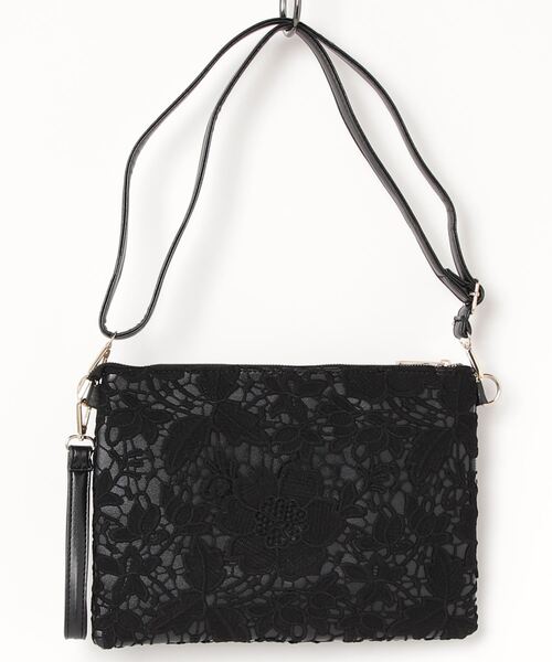 BLACK JACKALL CROWN(ブラックジャッカルクラウン)の「BLACK JACKALL CROWN レース 2WAY クラッチバッグ スクエアショルダー(クラッチバッグ・レディース・ブラック・FREE)」の13枚目の写真