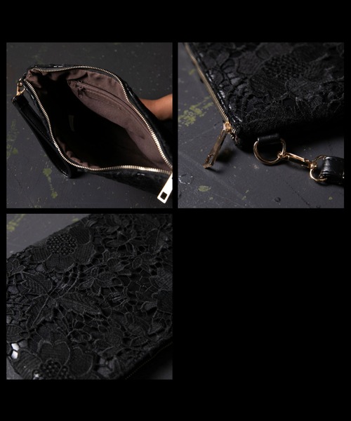 BLACK JACKALL CROWN(ブラックジャッカルクラウン)の「BLACK JACKALL CROWN レース 2WAY クラッチバッグ スクエアショルダー(クラッチバッグ・レディース・ブラック・FREE)」の16枚目の写真