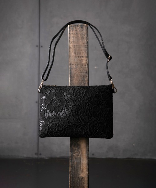 BLACK JACKALL CROWN(ブラックジャッカルクラウン)の「BLACK JACKALL CROWN レース 2WAY クラッチバッグ スクエアショルダー(クラッチバッグ・レディース・ブラック・FREE)」の11枚目の写真