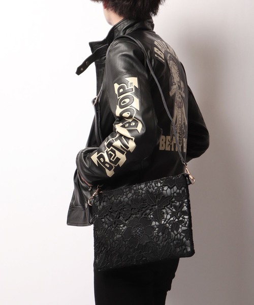 BLACK JACKALL CROWN(ブラックジャッカルクラウン)の「BLACK JACKALL CROWN レース 2WAY クラッチバッグ スクエアショルダー(クラッチバッグ・レディース・ブラック・FREE)」の14枚目の写真