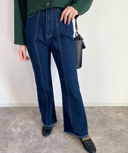 MLI'A（エムリア）の「デニム／フレアパンツ／A（デニムパンツ・レディース・グレー/ブラック/インディゴブルー/ブラウン/ブルー系その他/ブルー系その他5・M/S）」の5枚目の写真