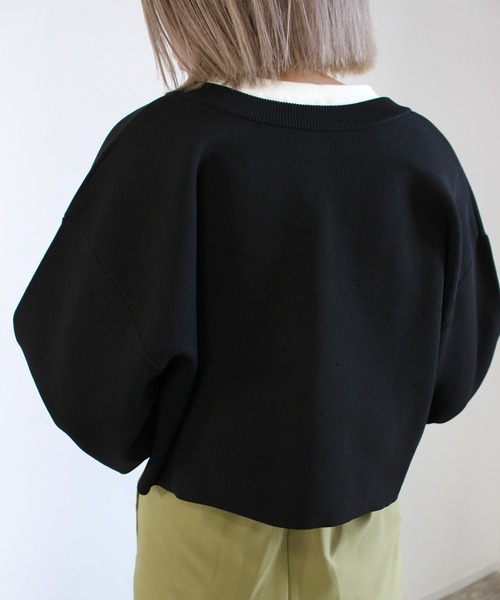 MLI'A（エムリア）の「スナップボタンニットカーディガン（カーディガン/ボレロ・レディース・グリーン/アイボリー/イエロー/レッド/ライトグリーン/サックスブルー/ピンク/ブラック・M）」の10枚目の写真