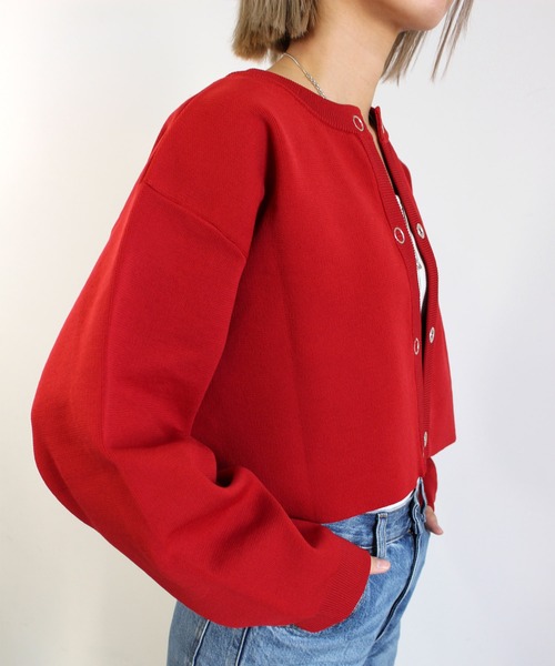 MLI'A（エムリア）の「スナップボタンニットカーディガン（カーディガン/ボレロ・レディース・グリーン/アイボリー/イエロー/レッド/ライトグリーン/サックスブルー/ピンク/ブラック・M）」の20枚目の写真