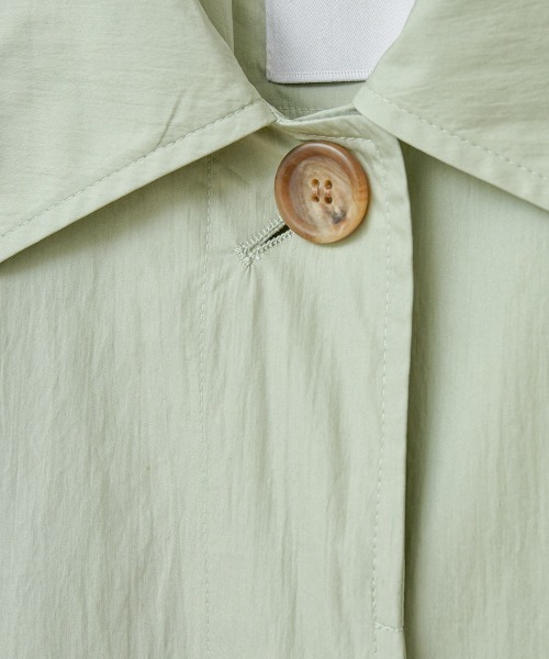 CLANE（クラネ）の「BACK FRILL SINGLE  COAT（トレンチコート・レディース・ミント/アイボリー・2/1）」の15枚目の写真