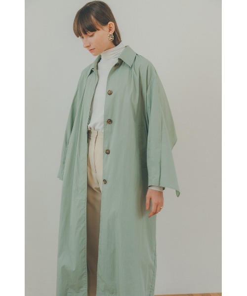 CLANE（クラネ）の「BACK FRILL SINGLE  COAT（トレンチコート・レディース・ミント/アイボリー・2/1）」の3枚目の写真