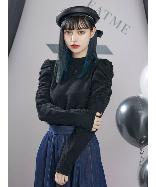 EATME（イートミー）の「エンブロイダリーBACKリボンベレー帽（ハンチング/ベレー帽・レディース・アイボリー/ブラック・FREE）」の7枚目の写真