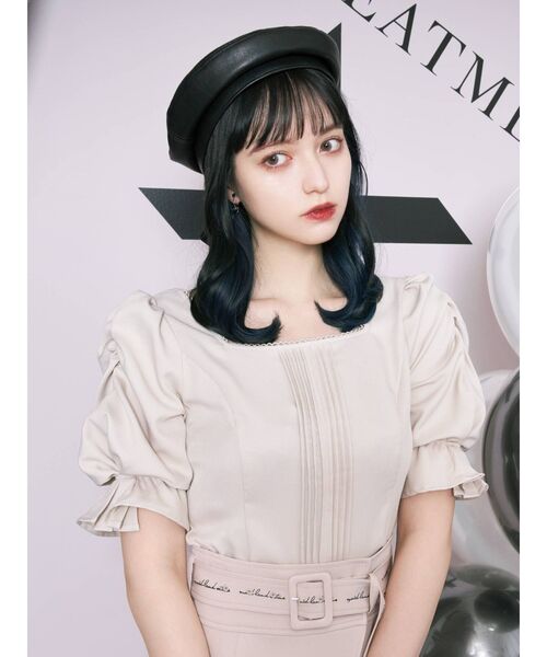 EATME（イートミー）の「エンブロイダリーBACKリボンベレー帽（ハンチング/ベレー帽・レディース・アイボリー/ブラック・FREE）」の8枚目の写真