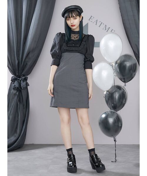 EATME（イートミー）の「エンブロイダリーBACKリボンベレー帽（ハンチング/ベレー帽・レディース・アイボリー/ブラック・FREE）」の9枚目の写真