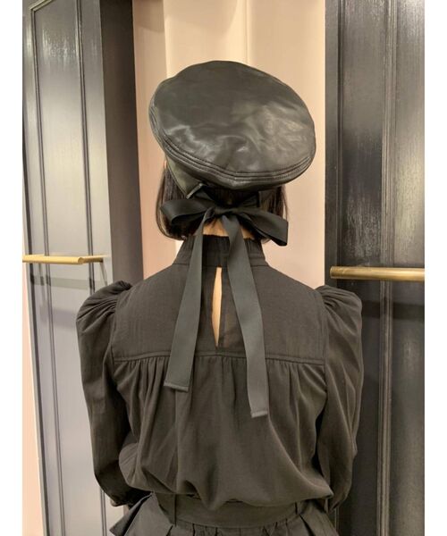 EATME（イートミー）の「エンブロイダリーBACKリボンベレー帽（ハンチング/ベレー帽・レディース・アイボリー/ブラック・FREE）」の15枚目の写真