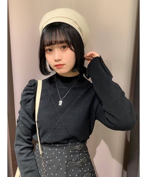 EATME（イートミー）の「エンブロイダリーBACKリボンベレー帽（ハンチング/ベレー帽・レディース・アイボリー/ブラック・FREE）」の13枚目の写真