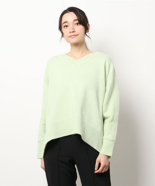 BEARDSLEY（ビアズリー）の「Vネックニット（ニット/セーター・レディース・ピンク/グリーン・FREE）」の7枚目の写真