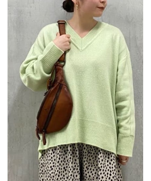 BEARDSLEY（ビアズリー）の「Vネックニット（ニット/セーター・レディース・ピンク/グリーン・FREE）」の16枚目の写真