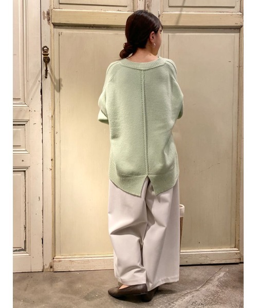 BEARDSLEY（ビアズリー）の「Vネックニット（ニット/セーター・レディース・ピンク/グリーン・FREE）」の12枚目の写真