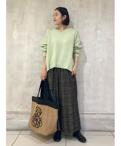 BEARDSLEY（ビアズリー）の「Vネックニット（ニット/セーター・レディース・ピンク/グリーン・FREE）」の21枚目の写真