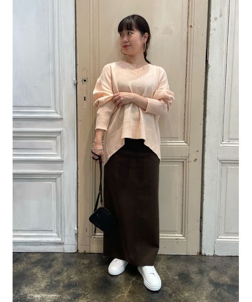 BEARDSLEY（ビアズリー）の「Vネックニット（ニット/セーター・レディース・ピンク/グリーン・FREE）」の18枚目の写真