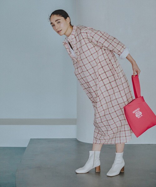 Freada（フリーダ）の「Freada/フリーダ 先染めチェックシャツワンピース（シャツワンピース・レディース・オフホワイト/レッド・ﾌﾘ-）」の11枚目の写真