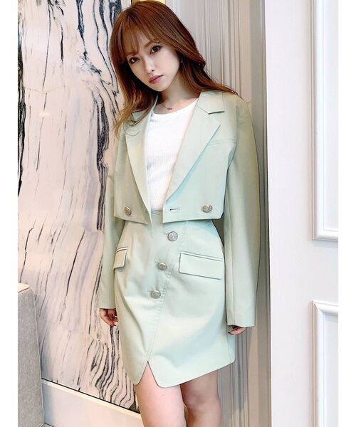 RESEXXY(リゼクシー)の「ショートテーラードジャケット【セットアップ着用可能】(テーラードジャケット・レディース・ピンク/ブルー/グリーン/アイボリー・FREE)」の14枚目の写真