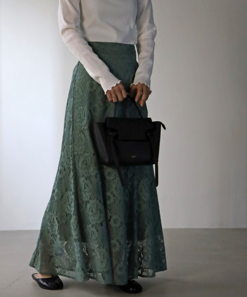 UNFIELD（アンフィールド）の「【UNFIELD】 レースマーメイドスカート（スカート・レディース・ベージュ/グリーン・FREE）」の2枚目の写真