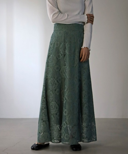 UNFIELD（アンフィールド）の「【UNFIELD】 レースマーメイドスカート（スカート・レディース・ベージュ/グリーン・FREE）」の13枚目の写真