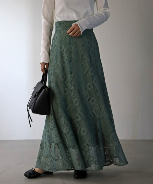 UNFIELD（アンフィールド）の「【UNFIELD】 レースマーメイドスカート（スカート・レディース・ベージュ/グリーン・FREE）」の10枚目の写真