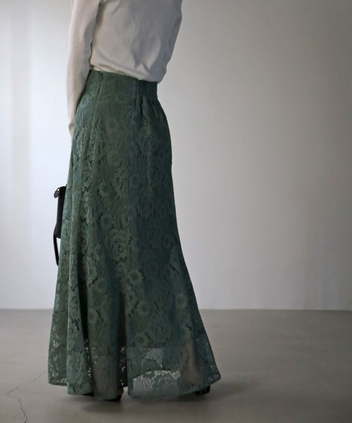 UNFIELD（アンフィールド）の「【UNFIELD】 レースマーメイドスカート（スカート・レディース・ベージュ/グリーン・FREE）」の5枚目の写真