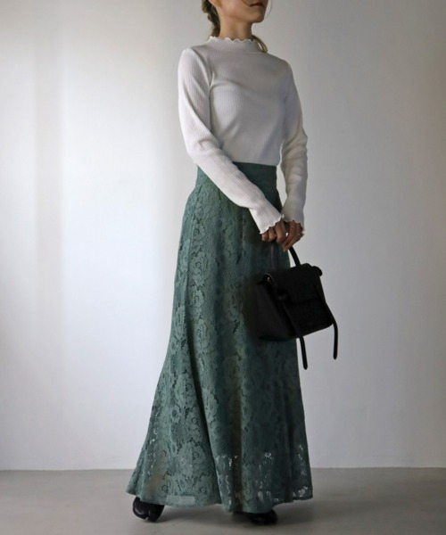UNFIELD（アンフィールド）の「【UNFIELD】 レースマーメイドスカート（スカート・レディース・ベージュ/グリーン・FREE）」の17枚目の写真
